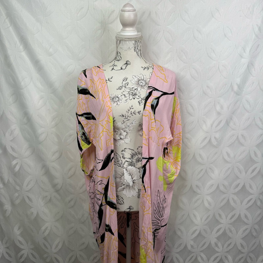 Anthropologie Pastel Floral Kimono Cardigan - Picture 9 of 12
